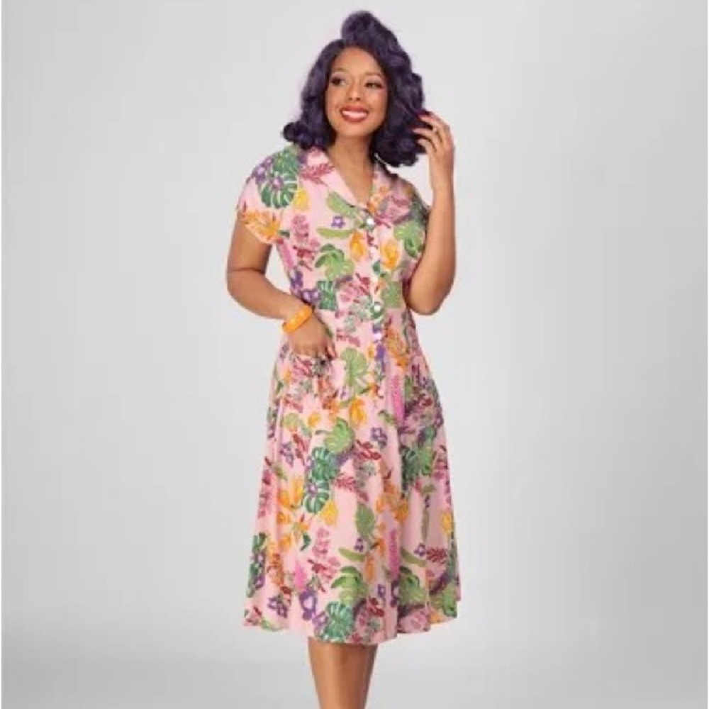Liza Tropics Swing Dress UK 3XL size 18 USA